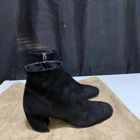 Prada Milano Ankle Boots Women Suede Black made in Italy size 7 - Picture 8 of 13